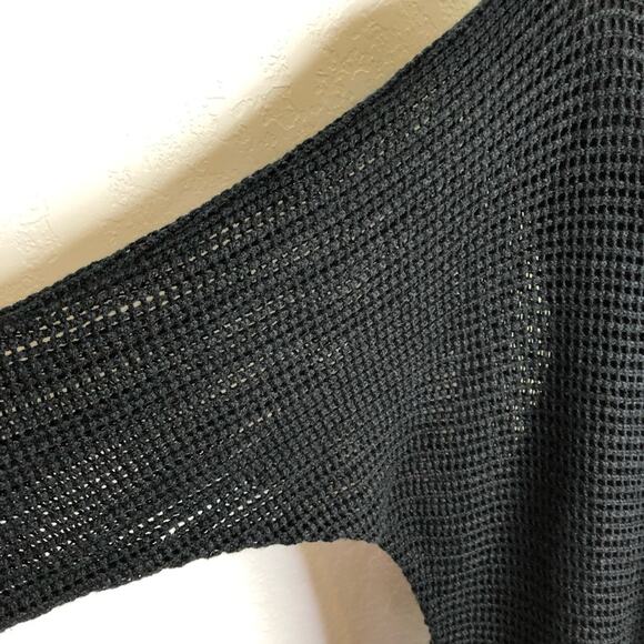 Soft Surroundings black open knit sweater tunic / dress size Missy One Size OS - Picture 6 of 13